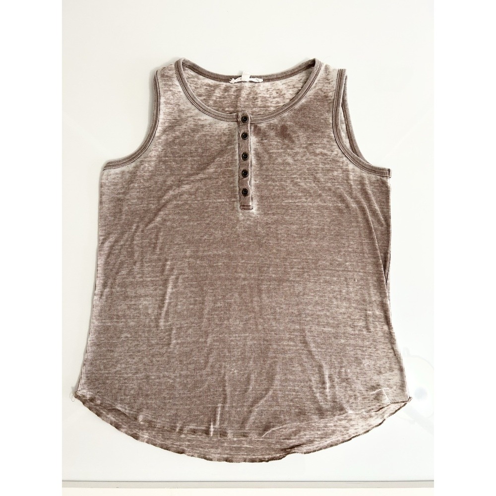 Jane + Delancey‎ Women's Brown Ribbed Tank Top M